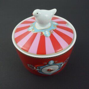 Pip Studio Lovebirds Red Pink Covered Sugar Bowl LIKE NEW!